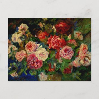 Renoir - Roses Postcard by Virginia5050 at Zazzle