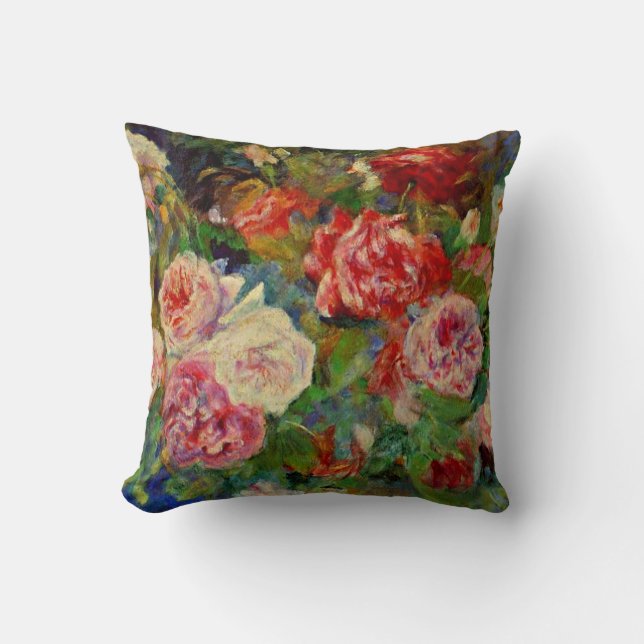 Renoir - Roses Throw Pillow (Front)