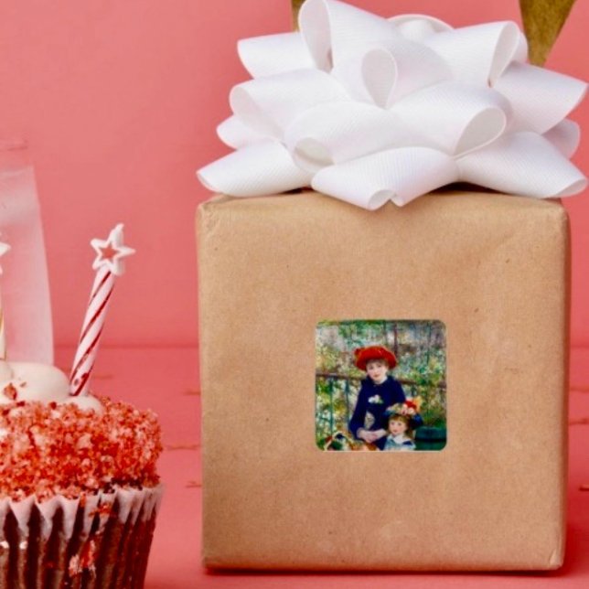 Renoir’s Mother and Child Square Sticker (Decorate your gifts or envelopes with this beautiful floral sticker. 
)