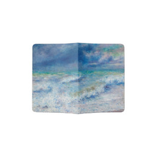 Renoir Seascape. Blue nautical impressionism. Sea Passport Holder