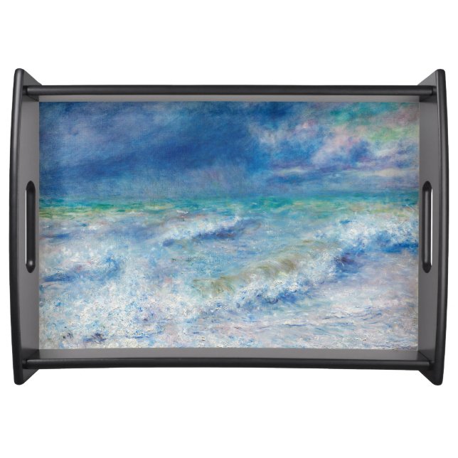 Renoir Seascape. Blue nautical impressionism. Sea Serving Tray (Front)