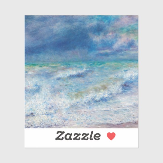 Renoir Seascape. Blue nautical sea impressionism Sticker (Sheet)