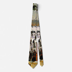 Renoir - Skaters in the Bois de Boulogne-1868 Neck Tie