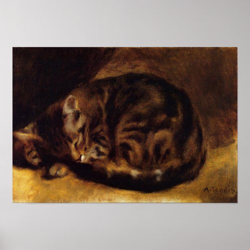 Renoir Sleeping Cat Poster