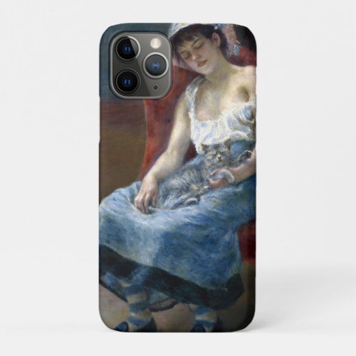 Renoir Sleeping Girl Cat Painting iPhone 11 Pro Case
