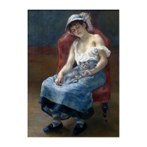 Renoir Sleeping Girl With Cat Classic Acrylic Print