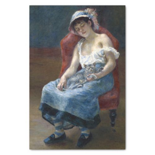 Renoir Sleeping Girl With Cat Classic Art Tissue Paper