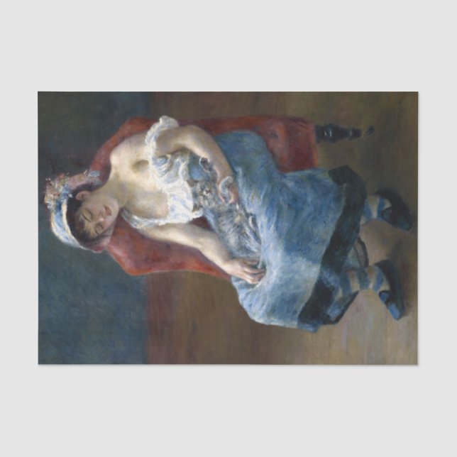 Renoir Sleeping Girl With Cat Classic Art Tissue Paper (Front)
