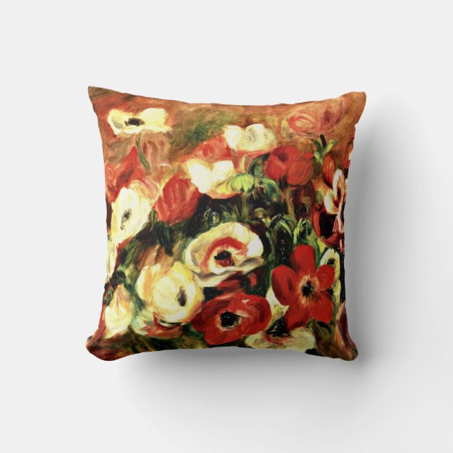 Renoir - Spray of Anemones Throw Pillow (Front)