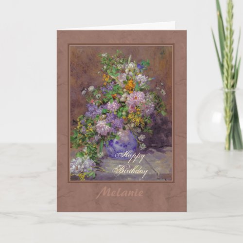 Renoir spring flower bouquet CC0864 Happy Birthday Card