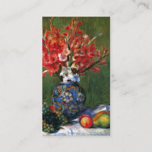 Customizable Renoir still life Flowers and Fruit art painting Business Card Templates