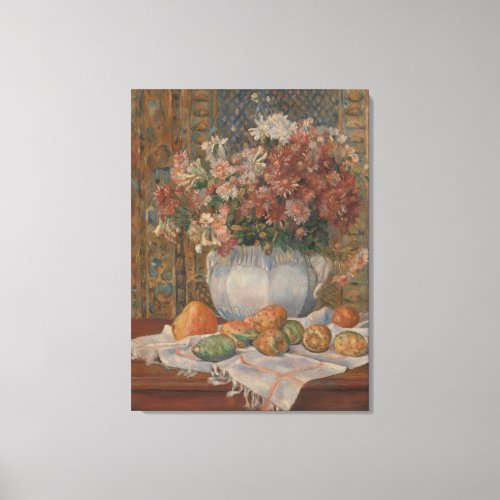 Renoir Still Life with Flowers and Prickly Pears Canvas Print