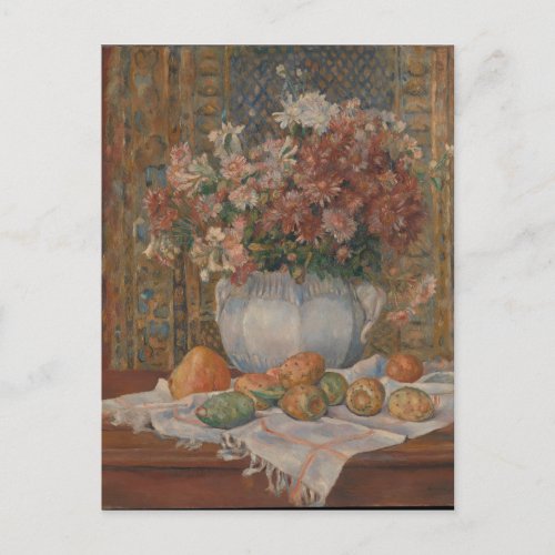 Renoir Still Life with Flowers and Prickly Pears Holiday Postcard