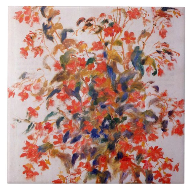 Renoir - Still Life with Fuscias Ceramic Tile (Front)
