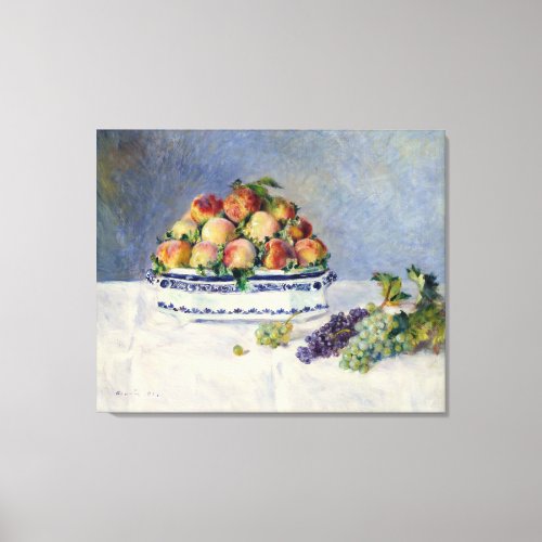 Renoir Still Life with Peaches and Grapes Canvas Print