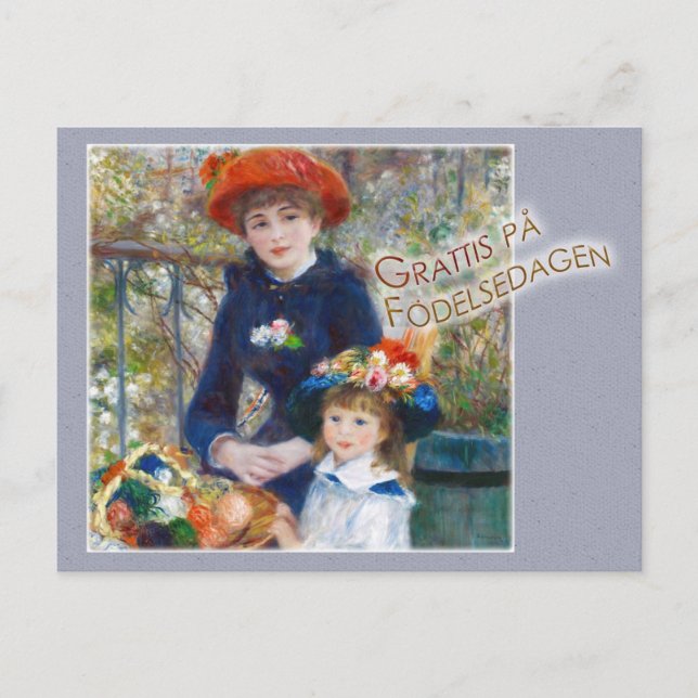 Renoir Två systrar CC0399 Födelsdagskort Postcard (Front)