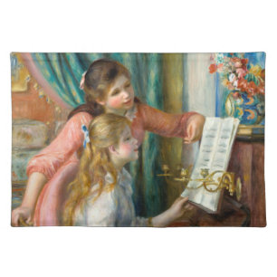 Renoir Two Girls at the Piano Print Music Fine Art Cloth Placemat