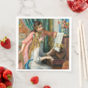 Renoir Two Girls at the Piano Print Music Fine Art Paper Dinner Napkins