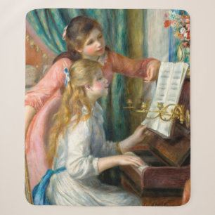 Renoir Two Girls at the Piano Print Music Fine Art Sherpa Blanket