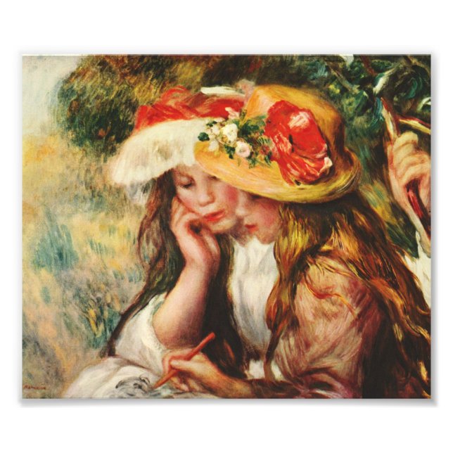 Renoir Two Girls Reading in the Garden Print (Front)