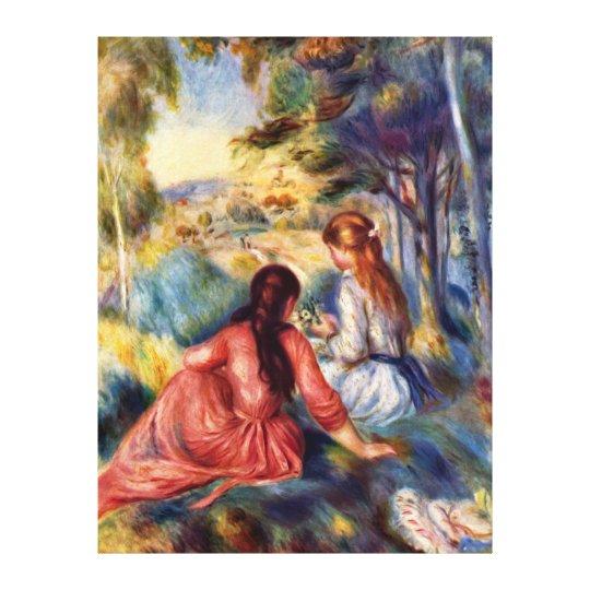 Renoir: Two Girls Sitting in Grass Canvas Print | Zazzle.com