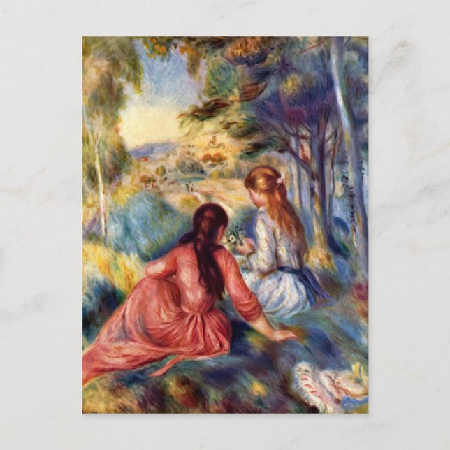 Renoir: Two Girls Sitting in Grass Postcard (Front)