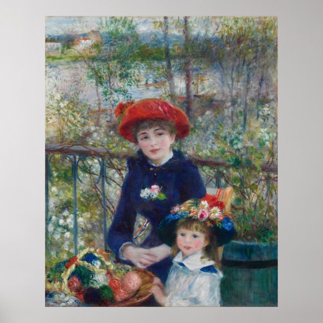 Renoir Two Sister On The Terrace Impressionist Art Poster (Front)
