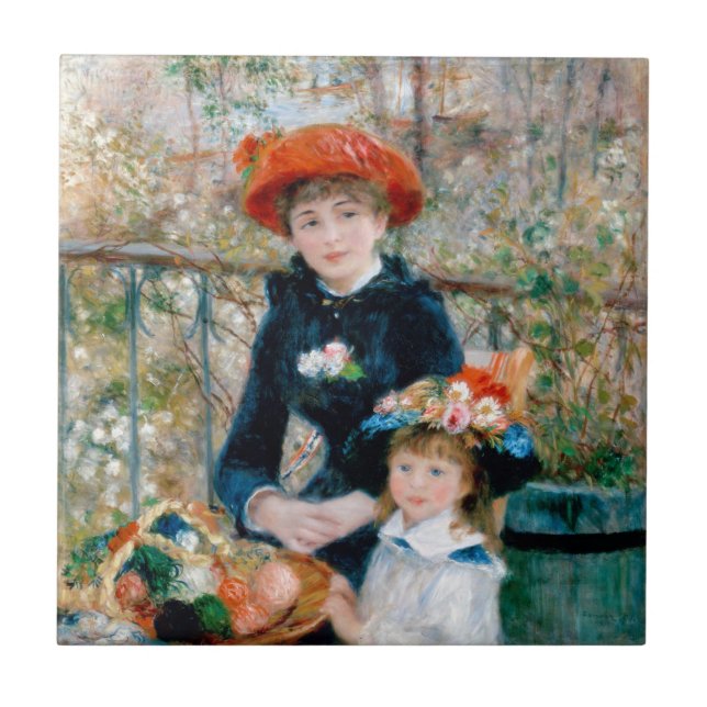 Renoir "Two Sisters (On the Terrace)" Ceramic Tile (Front)