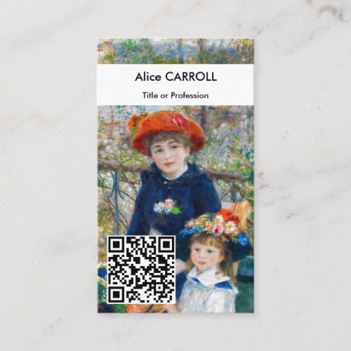 Renoir _ Two sisters on the Terrace _ QR Code Business Card