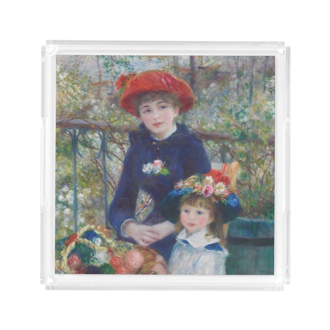 Renoir Two Sisters Terrace French Impressionism  Acrylic Tray (Front)