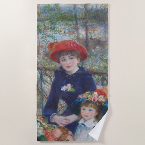 Renoir Two Sisters Terrace French Impressionism  Beach Towel