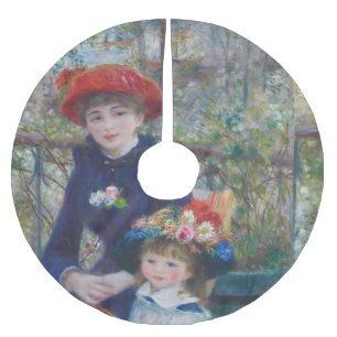 Renoir Two Sisters Terrace French Impressionism Brushed Polyester Tree Skirt