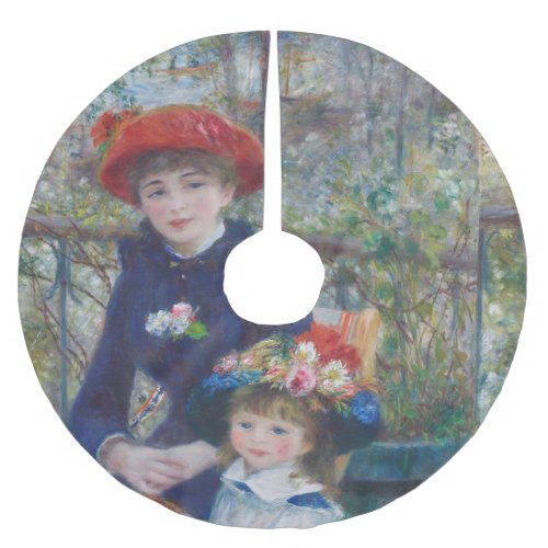 Renoir Two Sisters Terrace French Impressionism  Brushed Polyester Tree Skirt