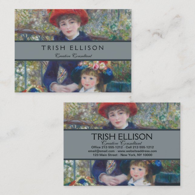 Renoir Two Sisters Terrace French Impressionism  Business Card (Front/Back)