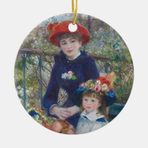 Renoir Two Sisters Terrace French Impressionism  Ceramic Ornament