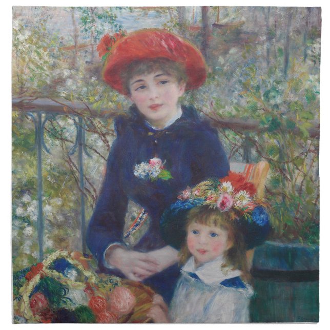 Renoir Two Sisters Terrace French Impressionism  Cloth Napkin (Front)