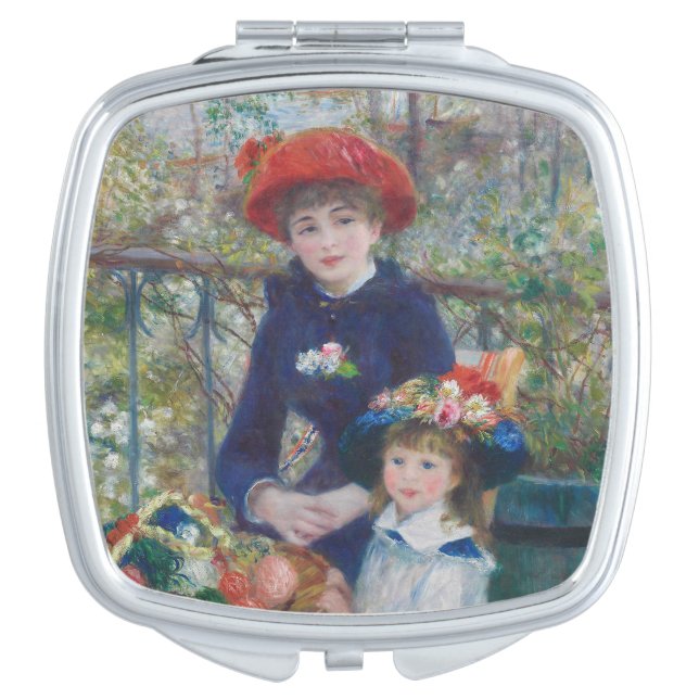 Renoir Two Sisters Terrace French Impressionism  Compact Mirror (Front)
