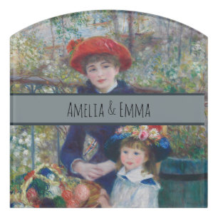 Renoir Two Sisters Terrace French Impressionism Door Sign