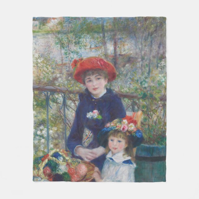 Renoir Two Sisters Terrace French Impressionism  Fleece Blanket (Front)