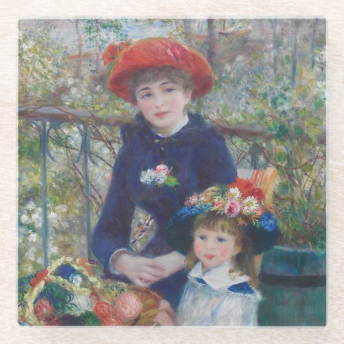 Renoir Two Sisters Terrace French Impressionism  Glass Coaster