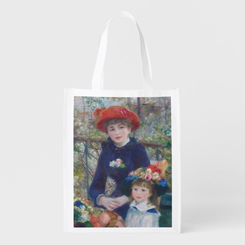 Renoir Two Sisters Terrace French Impressionism  Grocery Bag