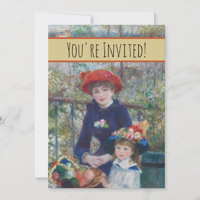 Renoir Two Sisters Terrace French Impressionism  Invitation (Front)