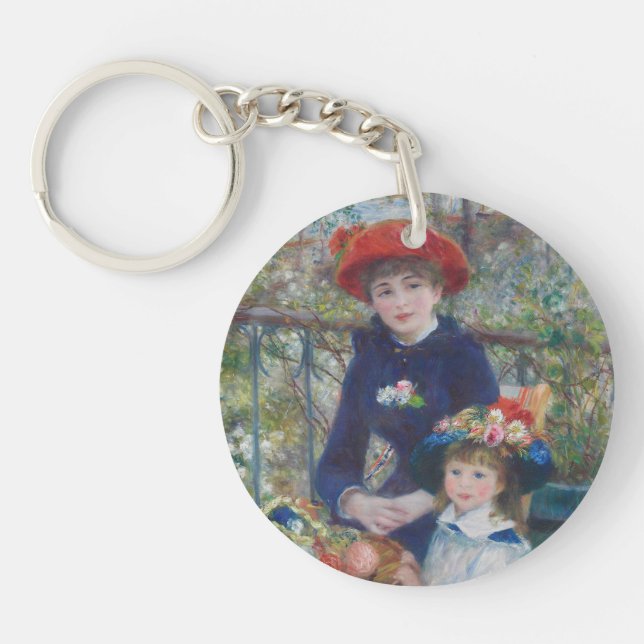 Renoir Two Sisters Terrace French Impressionism  Keychain (Front)