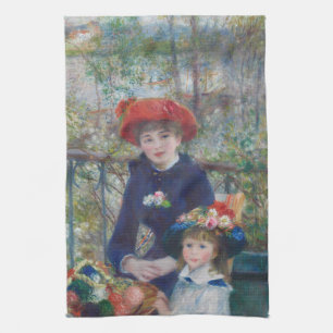 Renoir Two Sisters Terrace French Impressionism Kitchen Towel