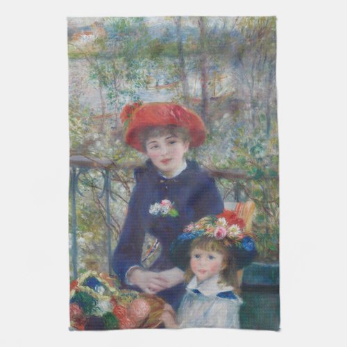 Renoir Two Sisters Terrace French Impressionism  Kitchen Towel