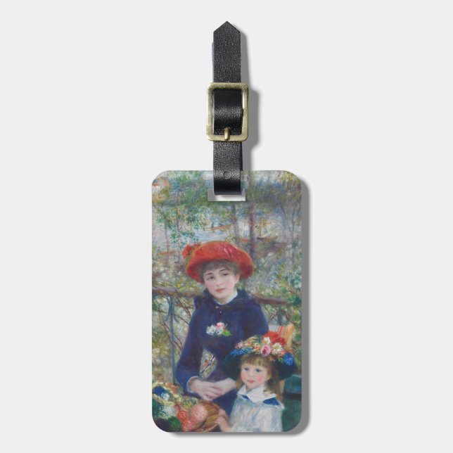 Renoir Two Sisters Terrace French Impressionism  Luggage Tag (Front Vertical)