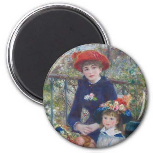 Renoir Two Sisters Terrace French Impressionism  Magnet