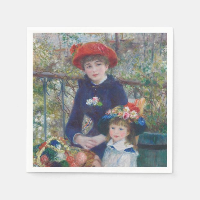 Renoir Two Sisters Terrace French Impressionism  Napkins (Front)