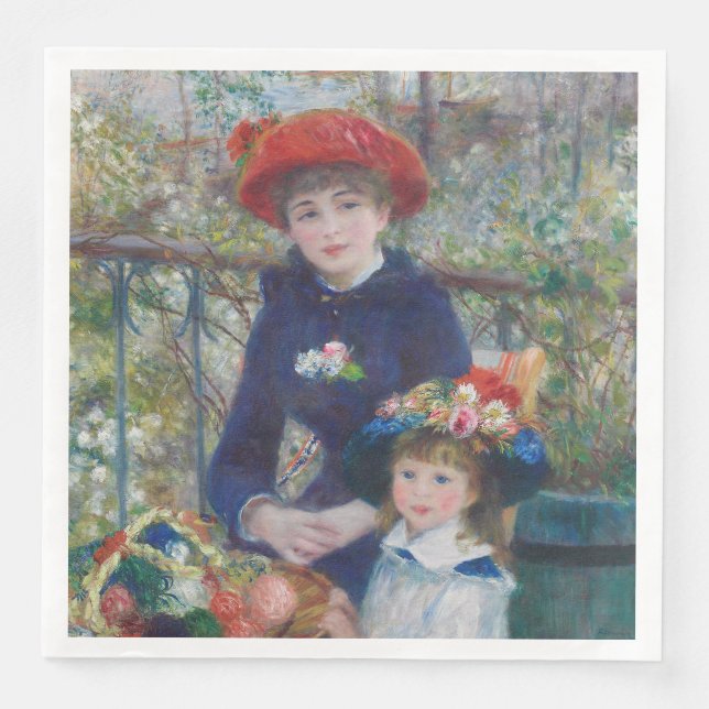 Renoir Two Sisters Terrace French Impressionism  Paper Dinner Napkins (Front)