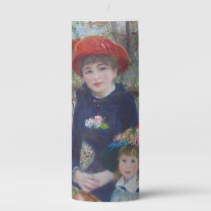Renoir Two Sisters Terrace French Impressionism  Pillar Candle